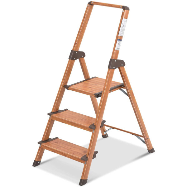 WFX Utility™ 3 Step Ladder Aluminum Woodgrain Lightweight Ladder Ultra